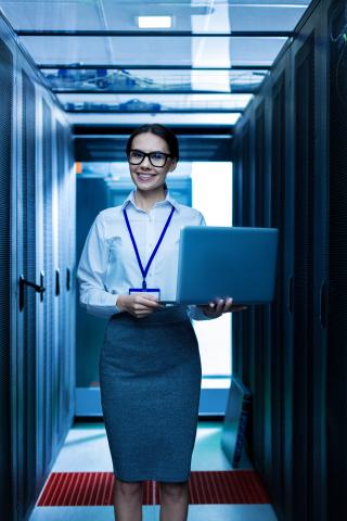 Big data-holding-her-laptop